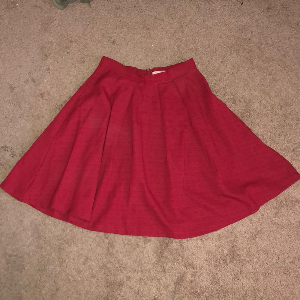 Brick Red Flowy Midi Skirt